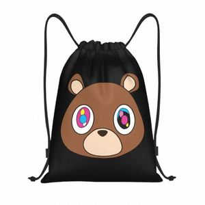 Kanye West Ye Bear Drawstringバックパックスポーツジムバッグ