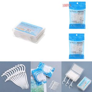 New 50/100Pcs Flosser Picks Toothpicks Teeth Stick Tooth Cleaning Interdental Brush Dental Floss Pick Oral Hygiene Care