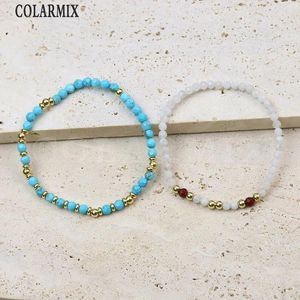 Link Bracelets 10 Pieces Handcrafted Stone Bead Strand Slim Chain Women Jewelry Bacelet Fashion Lovely Gift 40311