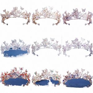 Coroa de ripmeste de pérola nupcial feita à mão, coroa floral de borboleta tiara, presente de casamento, design floral com coroa artesanal Accorie q9pj#
