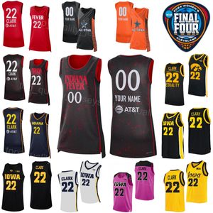 Womans Indiana Fever 2024 Finale vier 22 Caitlin Clark Jerseys College Basketball Iowa Hawkeyes 45 Hannah Stuelke 20 Kate Martin 3 Sydney Affolter 1 Molly Davis Lady