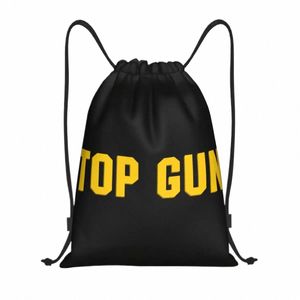 Maverick Top Gun DrawString väskor Män Kvinnor Fällbar Gym Sports Sackpack Training Ryggsäckar D3cy#