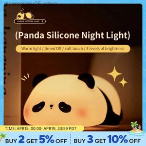 Lamps Shades Cute LED night light touch sensor cartoon childrens night light silicone childrens holiday Christmas gift bedside light bedroom decoration Q240417