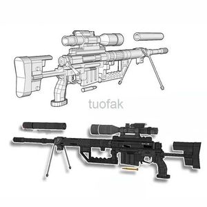 Gun Toys M200 Sniper Rifle 3D Paper Model Handmased DIY 1 1 skjutvapen slutade 120 cm cosplay för krigsspelpusselpistollek 240416