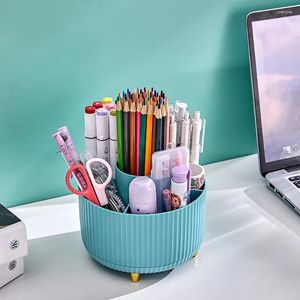 Speicherboxen 360 Rotary Make -up Box Stifthalter Desk Zubehör große Kapazität Bleistift Desktop Organizer Make -up