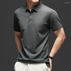 Polos maschile Minglu Lettera senza cuciture Stampare Polo Summer Shirts Shorty Short Short Elasticità Business Casual