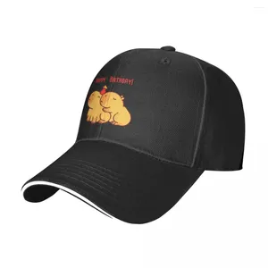 Ball Caps Happy Birthday Capybara Baseball Cap Gift Casual Unisex-Teens Trucker Hat Print Sports Snapback