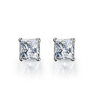 Luxus 10 ct pro Hochzeit Ohrringe Prinzessin Cut Synthetic Diamond Ohrringe für Frauen 18K Weiß Gold plattiert massiv Silber Pt950 STA4447637