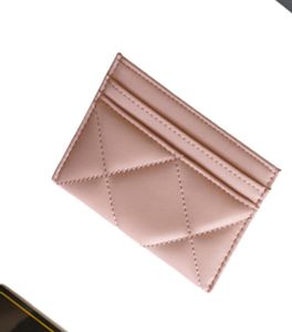 XURY C Card Titulares de cartas de designer de moda Classic Padrão acolchoado Caviar crimbo integral preto rosa mulher pequena mini carteira pe1768926