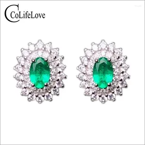 Stud Earrings Genuine Zambia Emerald For Wedding 6pcs 2.8 Mm 2.8mm SI Grade 925 Sterling Silver Jewelry