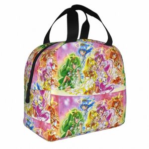 Sorriso Precure Anime Isolato Pranzo Borsa Yayoi Miyuki Nao Reika Akane Pranzo Center Cooler Borsa Tote Box Box Borse di stoccaggio J9K2#