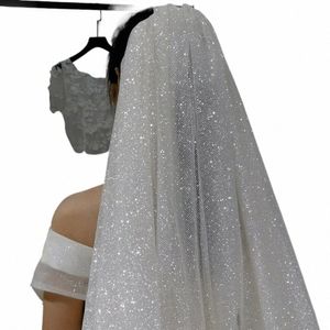 topqueen V90 Shiny Veil Champagne Color Wedding Veil Multilayer Veil Short Wedding Veils For Wedding for Bride Shiny 2021 D6Xh#