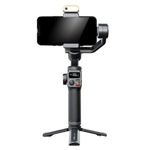 Hohem Isteady M6 Kit Handheld Gimbal Stabilizer Selfie Tripé para smartphone com luz magnética da AI Luz de vídeo colorida 240410