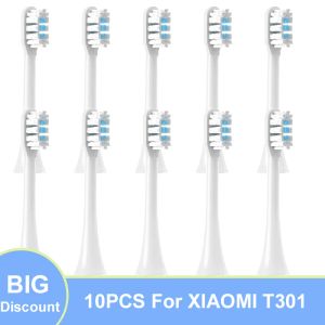 منتجات 10pcs استبدال الفرشاة من أجل Xiaomi Mijia T301 Soft Dupont فوهات مناسبة