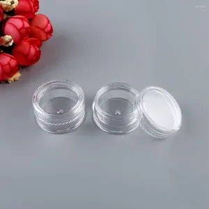 Garrafas de armazenamento 25pcs Jarros cosméticos recarregáveis com tampas transparentes Mini Cremes Bottle Bom Sealing Make-Up Dispenser Case 5G