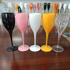 Şarap Gözlükleri Şampanya Flütleri 175ml Cam Plastik Bulaşık Makinesi Güvenli Beyaz Akrilik Cam Şeffaf Bira Kokteyl Viski Kupası 0416