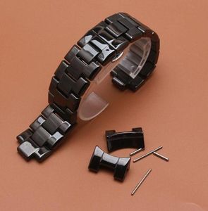 Oglądaj pasma obserwacyjne 22 mm zakrzywiony koniec Wysokiej jakości ceramiczny czarny diament Fit 1400 1403 1410 1442 Man Watches Bransoleiera 1962229