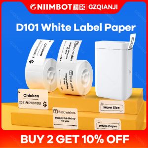 Drukarki 2 -calowa naklejka na papierową rolkę papierową 1025 mm białe papiery naklejki do przenośnej etykiety Niiimbot Drukarka termiczna D101 Home Office