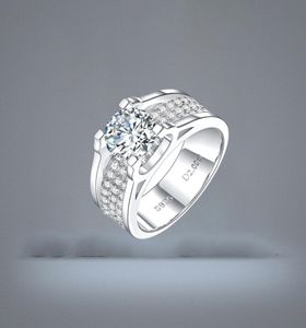 Luksusowy 1 karat 2 karat moissanite Pierścień Fine Biżuteria 925 Sliver Wedding Infinity Pierścienie 35504909293540