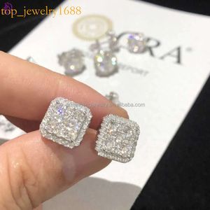 Custom Fashion Finey Jewelry Sterling Sier Earrings Ice Out Vvs Moissanite Diamond Earring for Woman