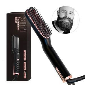 Unisex Hair Straightener Brush Comb Wireless Beard Straightener for Men Beard Comb Hair Curler Styling Tool Straightening 240411