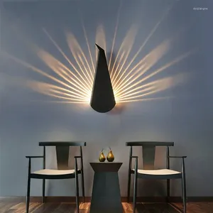 Wandlampe Minimalist Modern Modern Peacock E27 LED -Lampe Innenräume für Schlafzimmer Wohnzimmer Badezimmer Restaurant Nacht