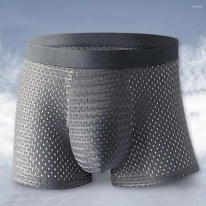 Majaki Wysoka elastyczność mężczyźni bieliznę oddychającą siatkę Slim Fit Shorts z elastycznym paskiem letni cienki lód dla wygody