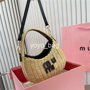 Four-Colors Straw plaited Underarm bag Luxury designer Cross body bags totes lady Portable Shoulders Cosmetic Bags Cases Wander wicker woven handbag purses