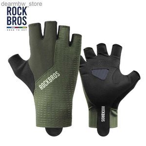 Luvas de ciclismo Rockbros Road to Summer Cycling luvas à prova de choque Bicyc Half Fingle Glove BrinDab Mtb Road Bike Luves Equipamento esportivo L48