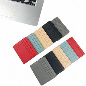 1pc Pu Leather ID Card Holder Candy Color Bank Credit Card Box Multi Slot Slim Card Case Wallet Women Men Busin Cover Q7lR#