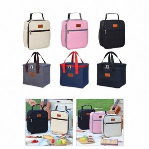 Изолированная сумка для ланча простая сумка Bento Cooler Tote Sate Sag для ланч -коробки для женщин для женщин для взрослых работающих пляж W2MI#