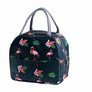 Kylare påsar FuncTial Mönster Cooler Lunch Box Isolerad väska Flamingo Lunchväskor Tote Mat Picknickpåsar Lunch för kvinnor P9CM#