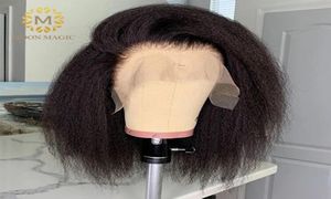 キンキーストレートウィッグボブレースフロントウィッグショートボブウィッグフルレースフロントヒューマンヘアウィッグプリクロックレースウィッグ150密度5291595