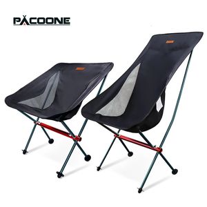 Pacoone Travel Ultralight Folding Chair Walloble Portable Moon Chair Outdoor Camping Fishing Chair Beach Handing Picnic Seat 240412