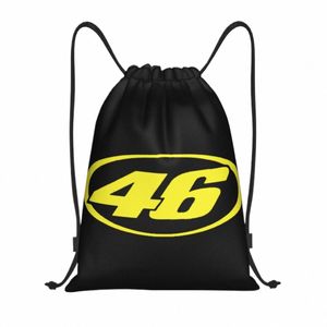 Rossi 46 DrawString ryggsäck Kvinnor Män Gym Sport Sackpack fällbar butikspåse säck S9JN#