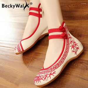 Lässige Schuhe Lady Models Bambus Literati Ink Chinesische Stil Blau -weiße Porzellanserie gesticktes Stoff Frauen WSH2296