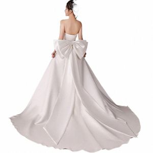 Sepperate Big Satin Bow Wedding Dr Knots borttagbar brud Dres Satin Knots L84P#