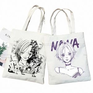 nana Anime Black Stes NANA Osaki Vintage New Arrives Art Canvas Bag Totes Simple Print Shop Bags Life Casual Pacakge G41w#