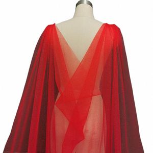 Glitter Red Green Wedding Cape com pó de ouro de 3 metros LG Bolero ombro de ombro de ombro de ombro de casamento U9sa#