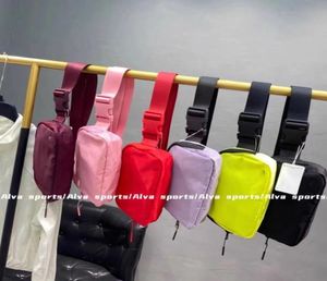 Outdoor -Taschen Lu Belt Back Frauen Männer Tailentasche Damen Sport Fitnessstudio Elastizität ein verstellbares Riemen Reißverschluss Fanny Pack Messenger Chest Ebere Buckle Matchbags Color8064596