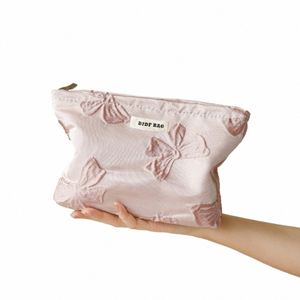 pink Bow for Women Makeup Bag Large-capacity Cosmetics Storage Bag Portable clutch Commuter Toiletry Bag Casual Cosmetic Cases R6zf#