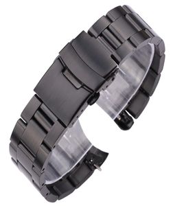 20mm 22mm Bands Stainless Steel Watch Bracelet Silver Black Curved End Watchbands Women Men Metal Watch Strap6523547