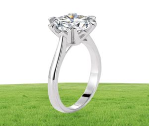 Sterling Srebrny produkt zakochany w pojedynczych dzwonach Women039s Wyolbrzymiony duży 2 -CT symulacyjny pierścień diamentowy pokazujący dwa CT D5374392