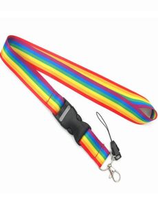 20st Rainbow Mobiltelefonband Necklyards för nycklar ID -kort Mobiltelefon USB -hållare Hang Rope WebBing3585306
