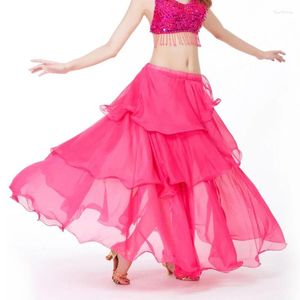 Scen Wear Belly Dance Costume Kjol för kvinnor Oriental Vacker Long Chiffon Swing Peroramnce kläder