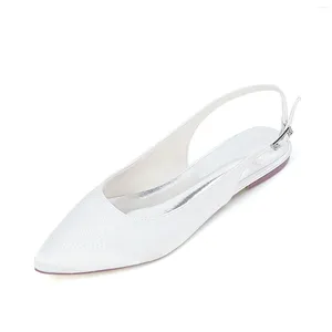 Casual Shoes SolidLeaky Heel Flats Women Pointed Toe Slip On Breathable Wedding Bridal Evening Party Flat