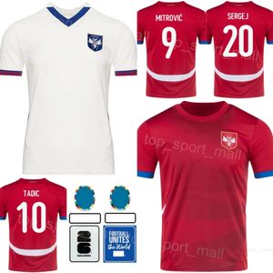 24-25 calcio Serbia Andrija Zivkovic Maglie Euro Cup Sergej Milinkovic-Savic Erhan Masovic Sasa Luka Luka Jovic Aleksandar Mitrovic National Team Shirt