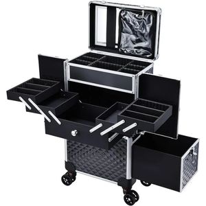 Professioneller Maskenbildner Rolling Train Case Multifunktional Cosmetic Large Trolley Storage 240416