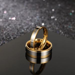 Fashion couples pair ring men sizes 6 to 12 and women sizes sizes 5 to 9 stainless steel smooth ring minimalist style