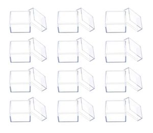 Opakowanie prezentów 12PCS Clear Acryl Square Cube Cube Box Treat Pudełka Pojemniki na przyjęcie weselne Baby Shower Favours Opakowanie Casegift2663541